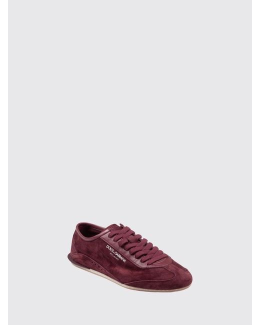 Dolce & Gabbana Purple Dolce &Amp Gabbana Lipari Suede Calfskin Sneakers With Printed Logo for men