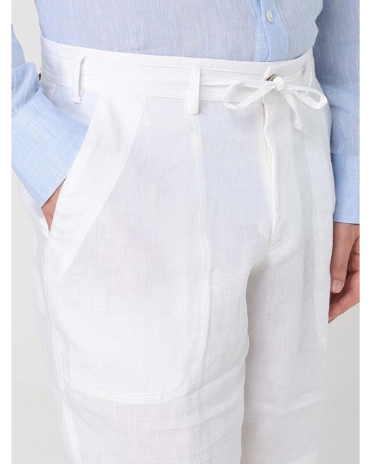Kampos White Linen Chino Shorts for men