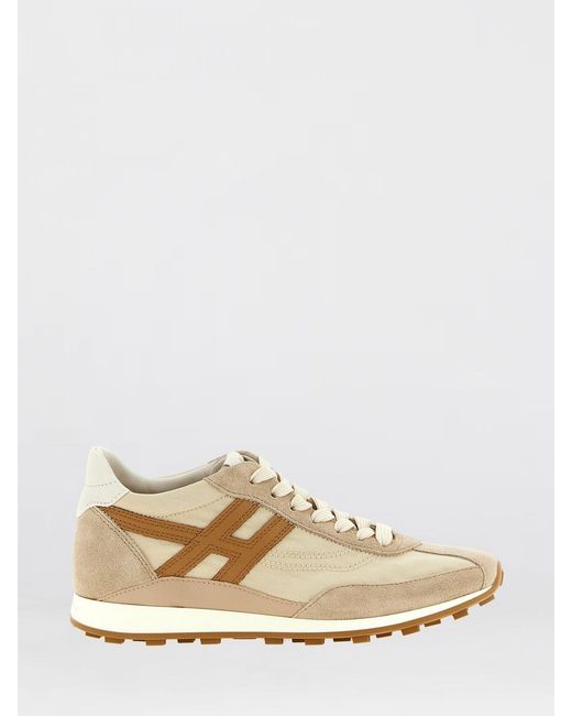 Hogan Natural Athletic Suede And Nylon Sneakers