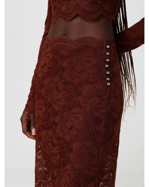 Rabanne Red Lace Skirt