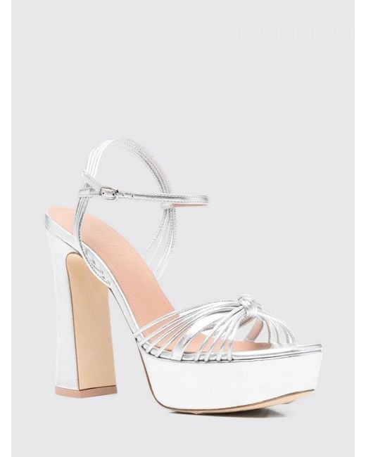 Malone Souliers White Lucille Laminated Nappa Sandal