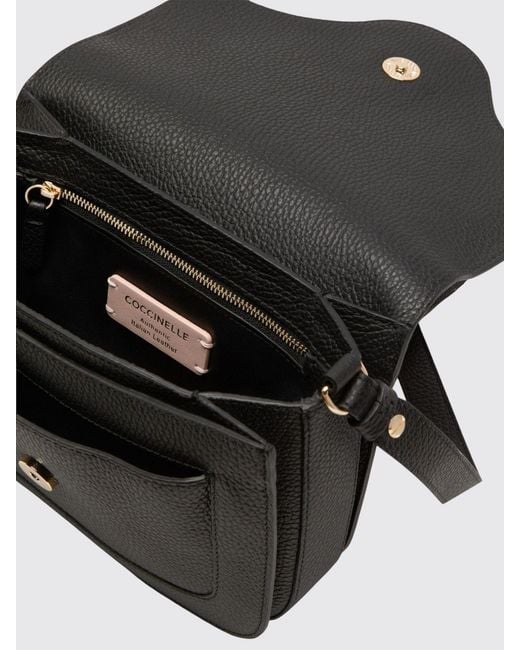 Coccinelle Black C-Me Hammered Leather Bag