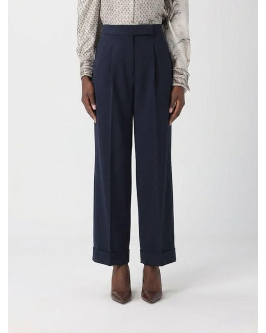 Max Mara Blue Virgin Wool Trousers