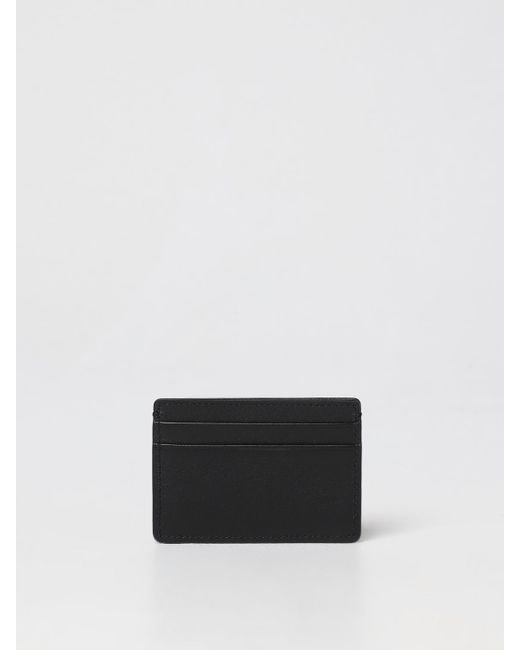 Versace White Credit Card Holder In Smooth Leather for men