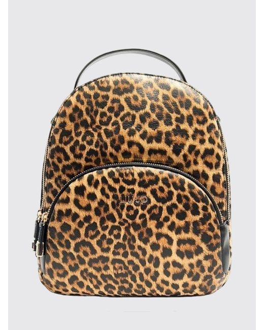 Liu Jo Natural Animal Print Faux Leather Backpack