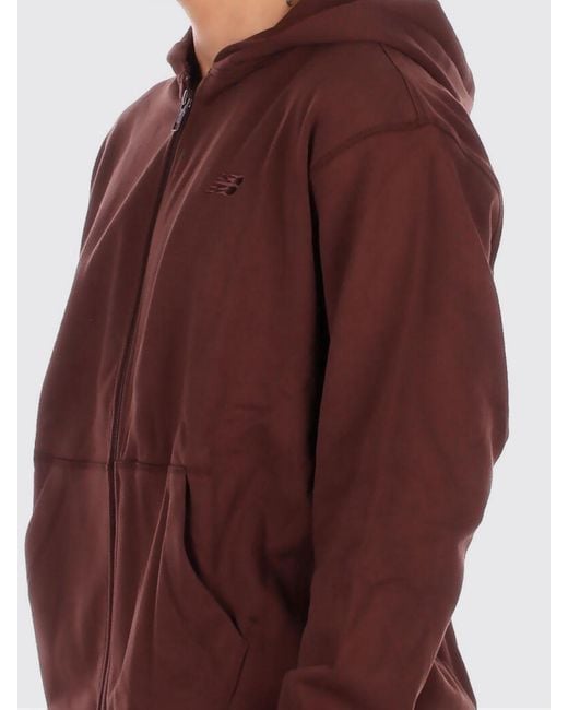 New Balance Red Cotton Hoodie for men