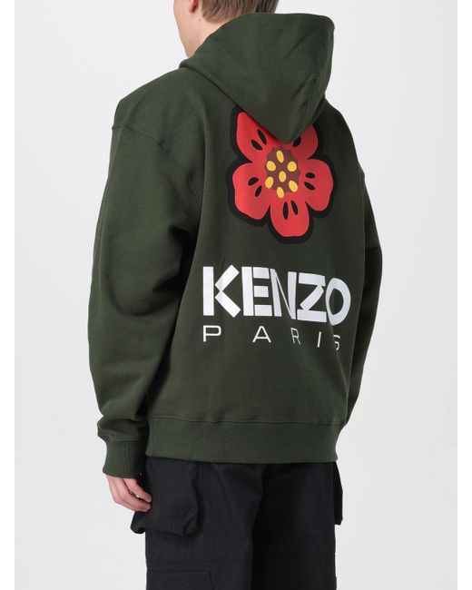 Felpa Boke Flower in jersey di KENZO in Green da Uomo