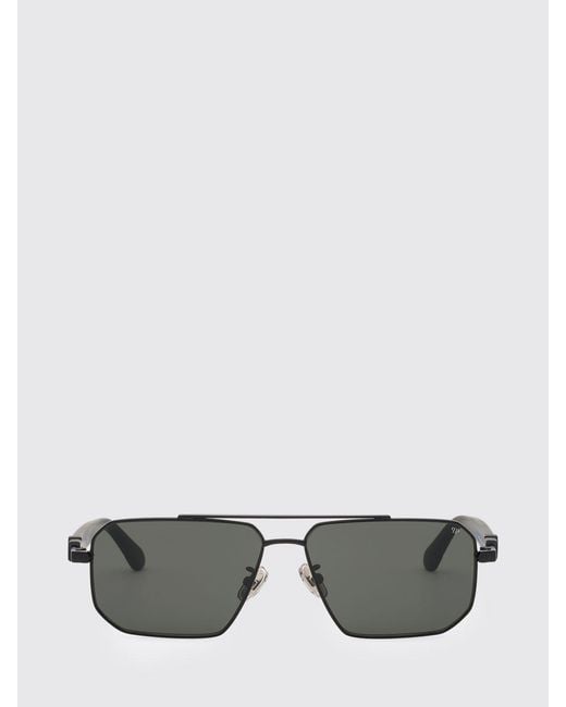 Philipp Plein Gray Aviator Metal Sunglasses With Double Bridge And Hexagon Logo for men