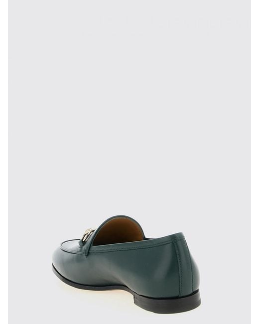 Gucci Green Jordaan Leather Loafer