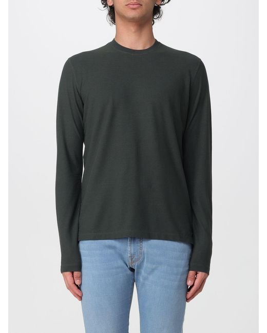 Zanone Black Basic Cotton T Shirt for men