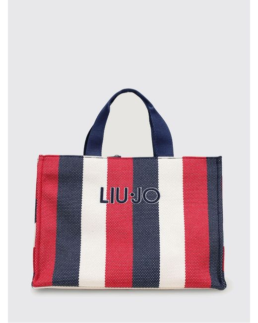 Liu Jo Red Striped Canvas Bag