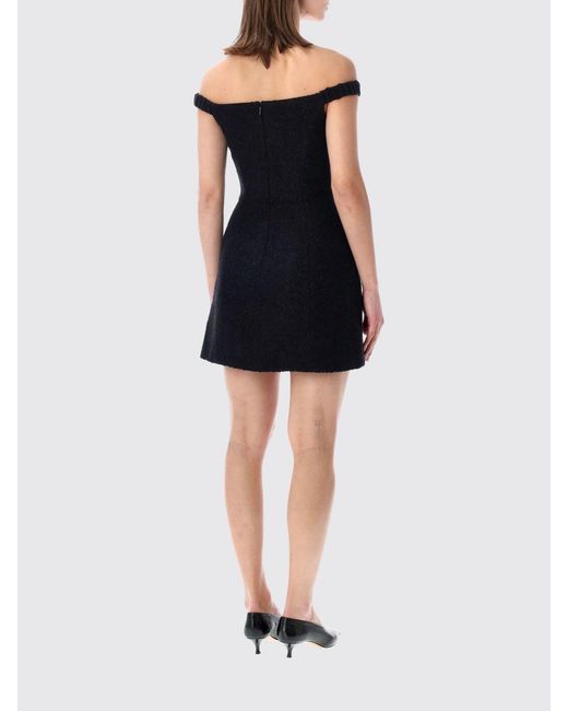 Self-Portrait Black Wool Blend Mini Dress