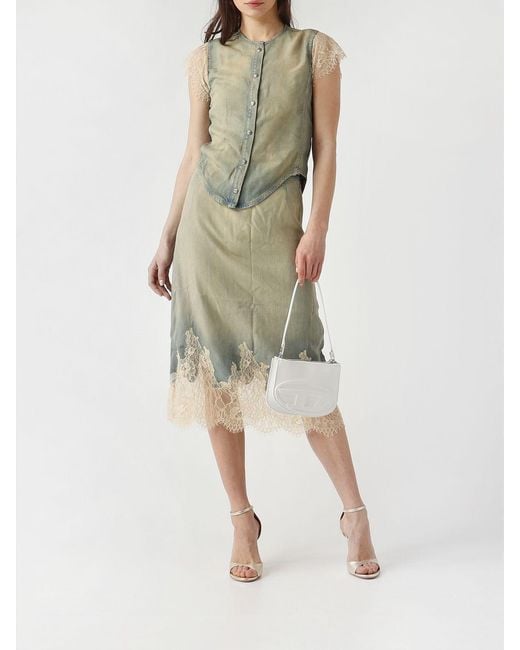 DIESEL Green Midi Skirt