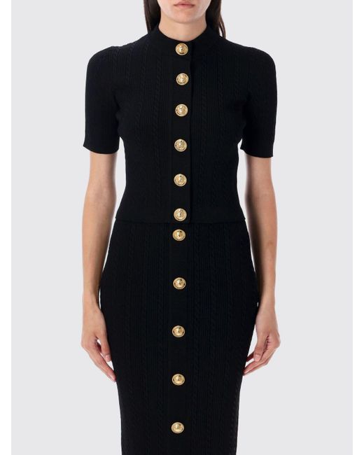 Cardigan Con Bottoni Gioiello di Balmain in Black