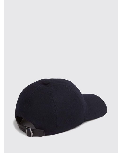 Brioni Blue Cotton Baseball Cap With Tone-On-Tone Logo And Adjustable Strap for men
