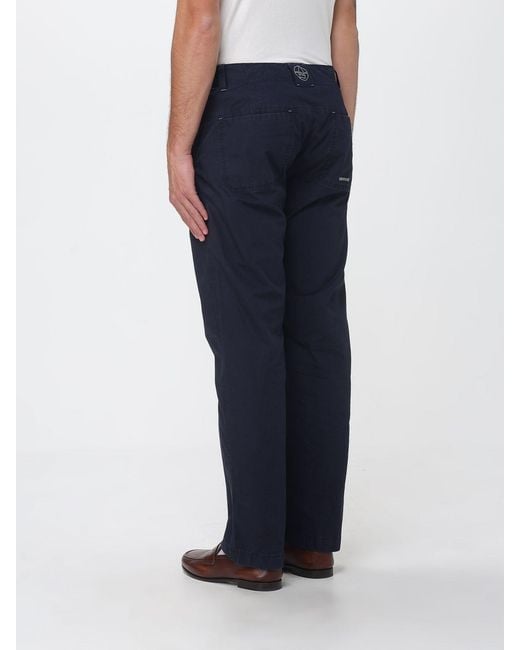 Murphy & Nye Blue Slim Fit Cotton Chino Pants With Welt Pockets for men