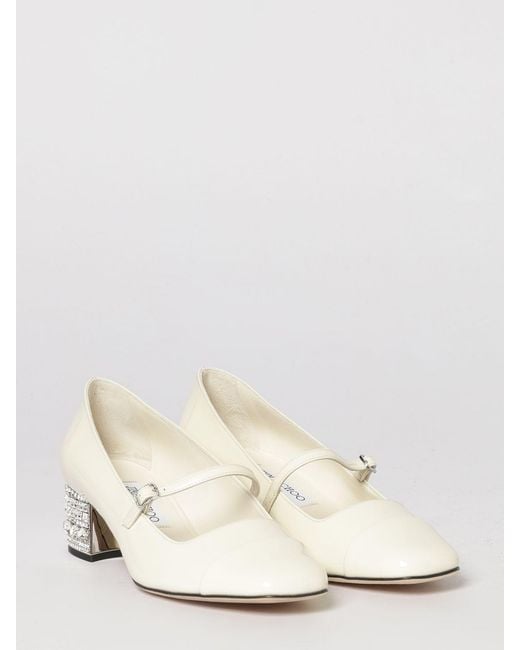 Jimmy Choo Natural Elisa Patent Mary Jane With Jewel Heel