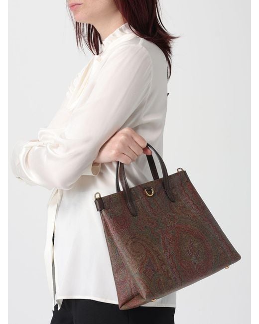 Etro Brown Shopping Talk Small Bag