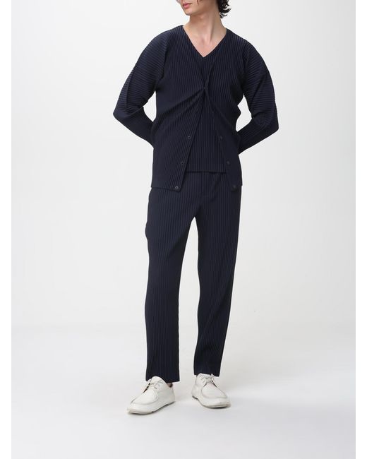 Homme Plissé Issey Miyake Blue Pleated Cardigan for men