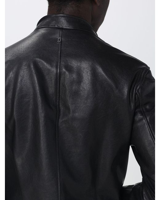 Dondup Black Lambskin Leather Jacket for men