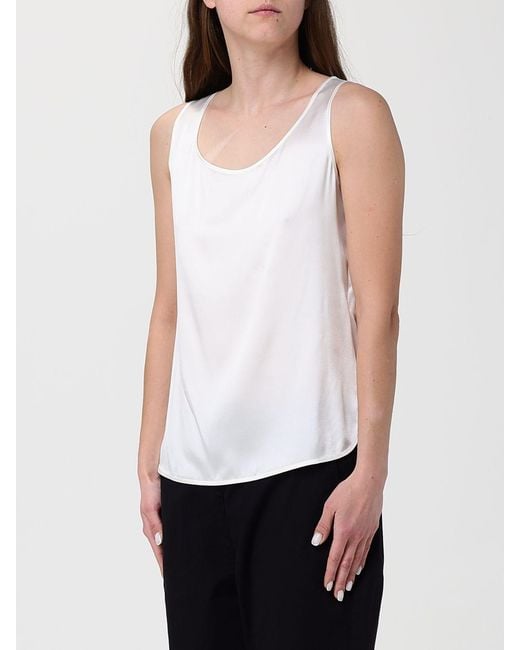 Max Mara White Satin Top