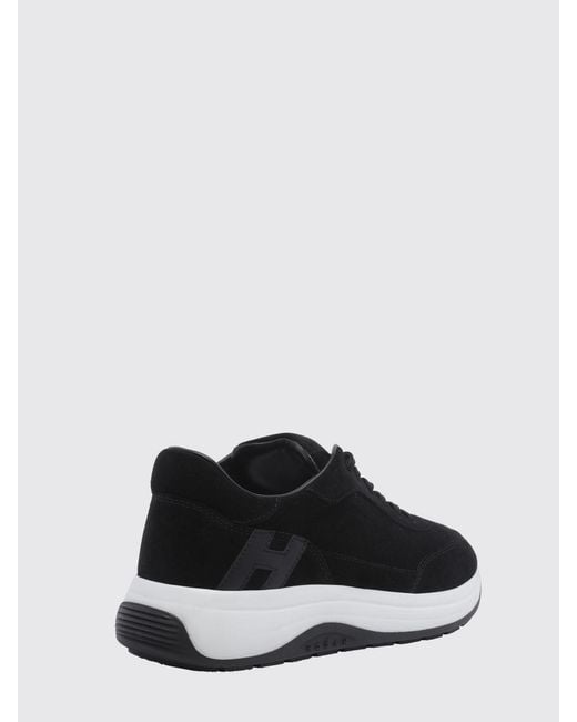 Hogan Black Hi-Light Suede Calfskin Leather Sneakers With Tone-On-Tone H Logo for men