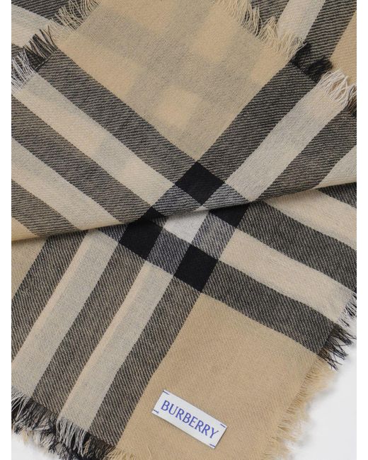 Sciarpa Check in lana jacquard di Burberry in White da Uomo