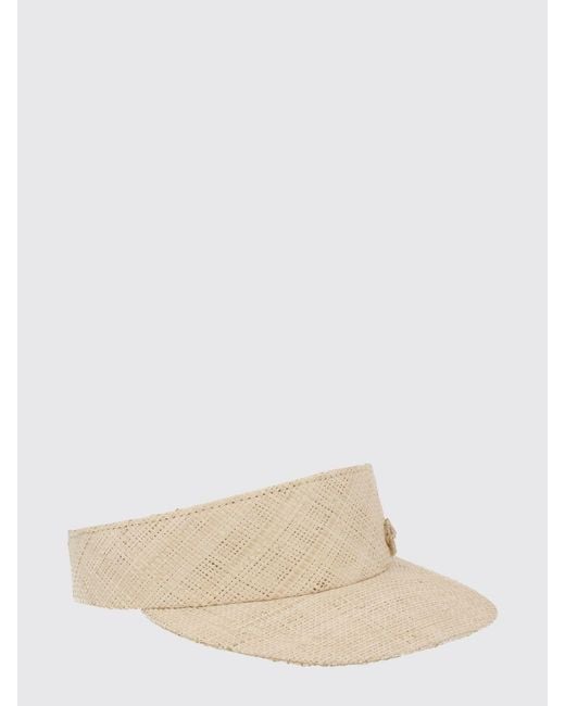Ruslan Baginskiy Natural Raffia Straw Visor With Adjustable Strap And Tone-On-Tone Logo