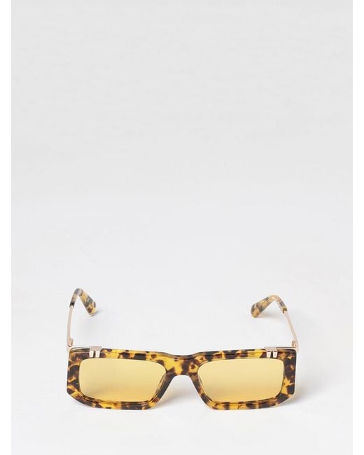 Off-White c/o Virgil Abloh Natural Rectangular Acetate And Metal Sunglasses With Dark Lenses for men