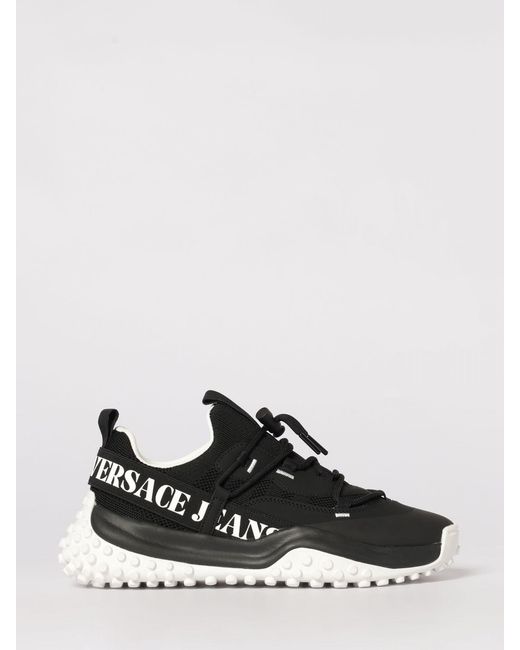 Versace Jeans Couture Black Mesh And Leather Sneakers for men