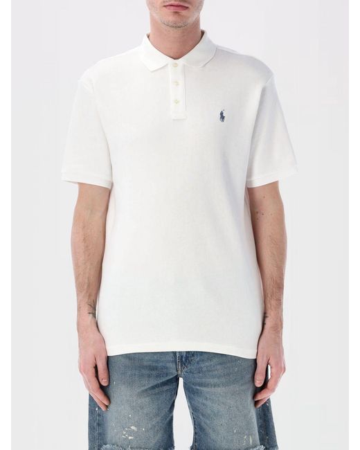 Polo Ralph Lauren White Classic Cotton Blend Polo Shirt for men