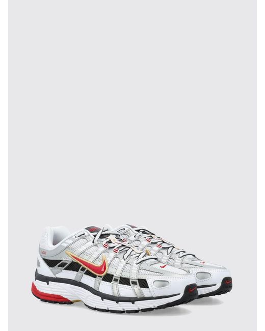 Nike White P-6000 Mesh And Rubber Sneakers