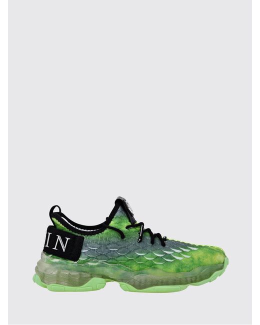 Philipp Plein Green Runner Hyper $Hock Low-Top Sneakers With Rubber Sole for men