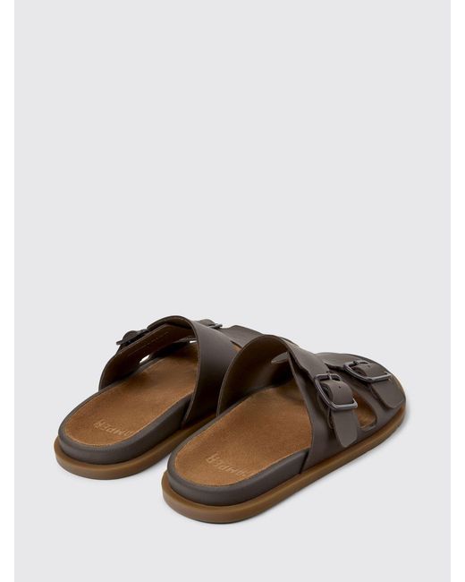 Camper Brown Lluc Leather Sandals for men