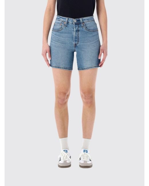Levi's Blue 501 Cotton Shorts