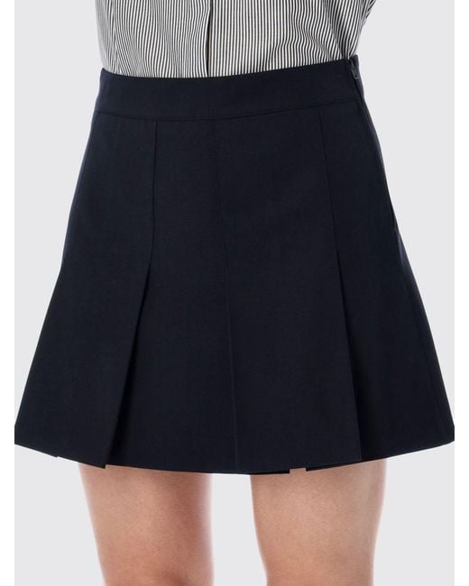 A.P.C. Black Cotton Blend And Wool Blend Skirt