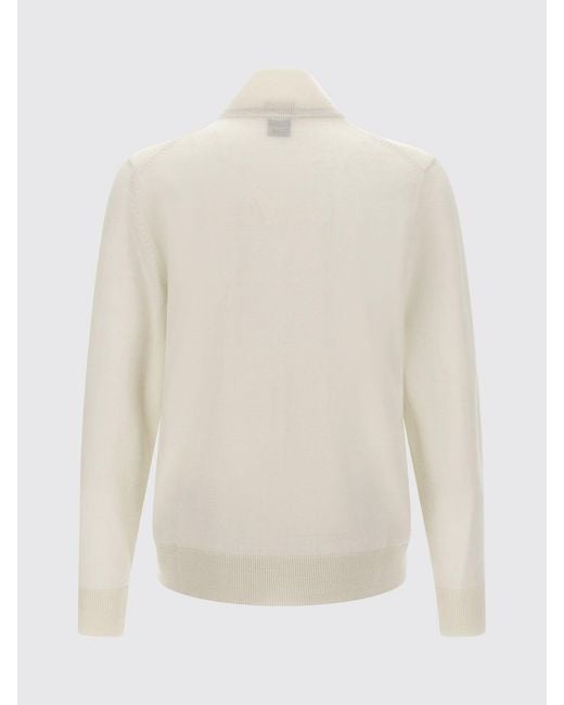 Boss Natural Slim Fit Virgin Wool Turtleneck Cardigan With Zip Closure for men