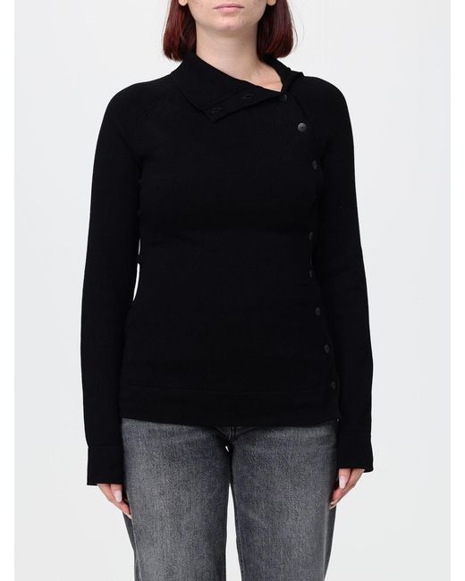 Dondup Black Slim Fit Viscose Turtleneck Jumper With Shoulder Buttons