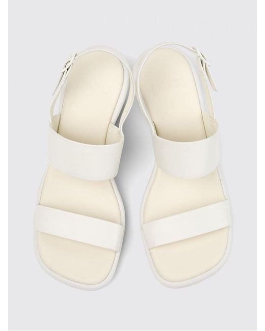 Camper White Louise Leather Sandal