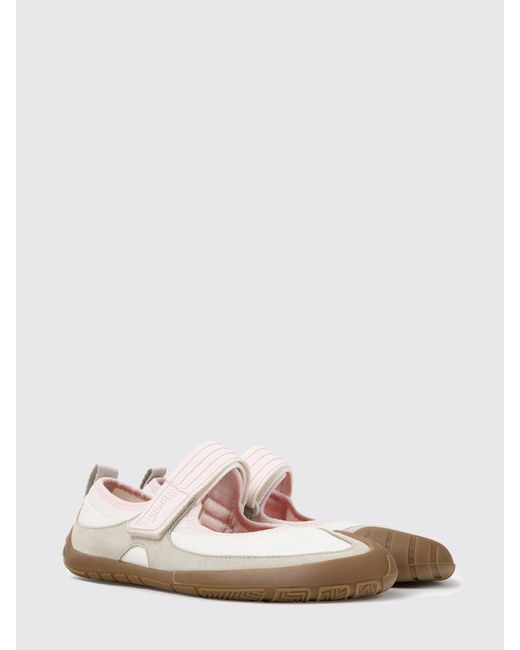 Camper White Two-Tone Peu Path+ Mary Jane Flats