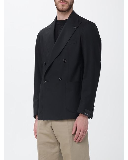 Tagliatore Blue Double-Breasted Virgin Wool Blazer for men
