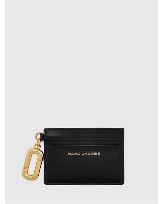 Marc Jacobs Black Flat Leather Card Holder With Double J Logo
