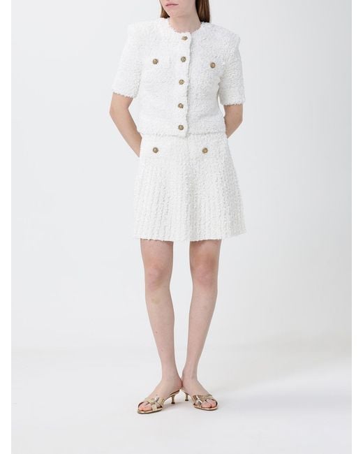 Balmain White Cotton Blend Cardigan
