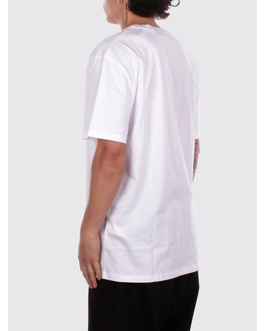 Gcds White Logo Cotton T-Shirt for men