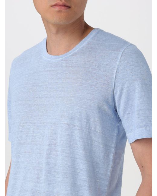120% Lino T-shirt in Blue für Herren