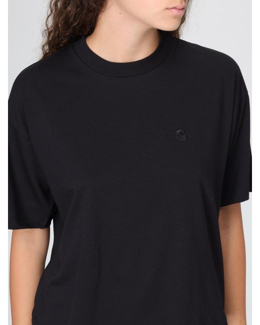 Carhartt Black Cotton T-Shirt With Logo