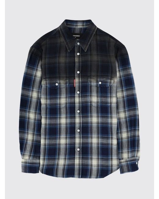 DSquared² Blue Cotton Shirt for men