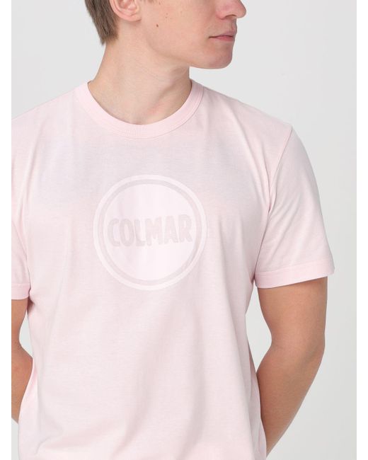 T-shirt di cotone con logo di Colmar in Pink da Uomo