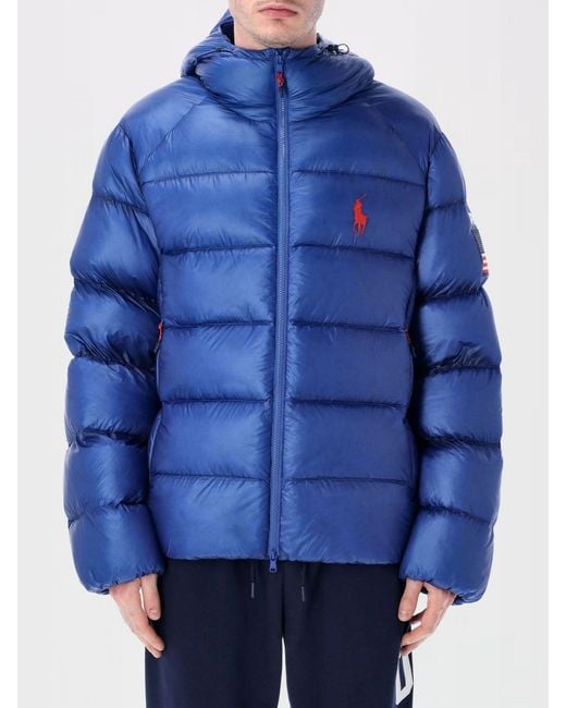Polo Ralph Lauren Blue Quilted Padded Nylon Down Jacket for men