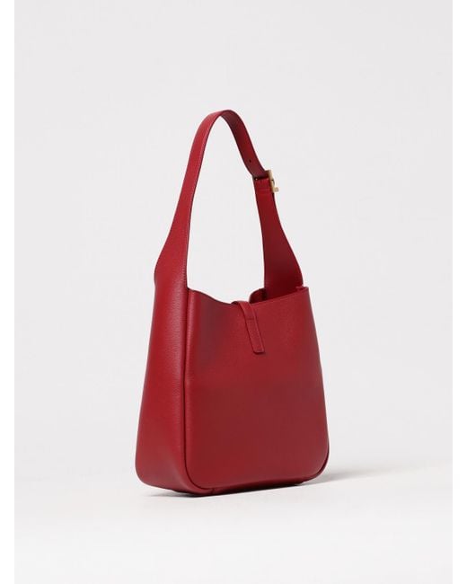 Borsa Le 5 À 7 Supple Small di Saint Laurent in Red